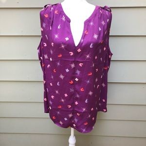 ModCloth Sleeveless Compass and Binocular Shirt 2X